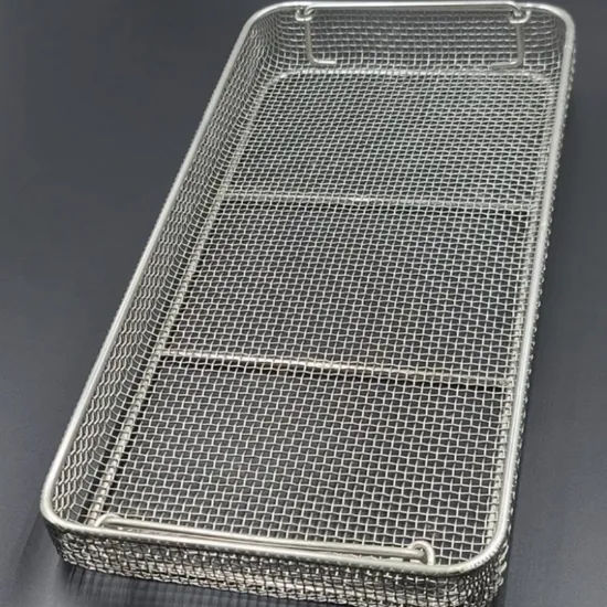 Cesta de esterilización de acero inoxidable de grado de laboratorio para desinfección de instrumentos de laboratorio