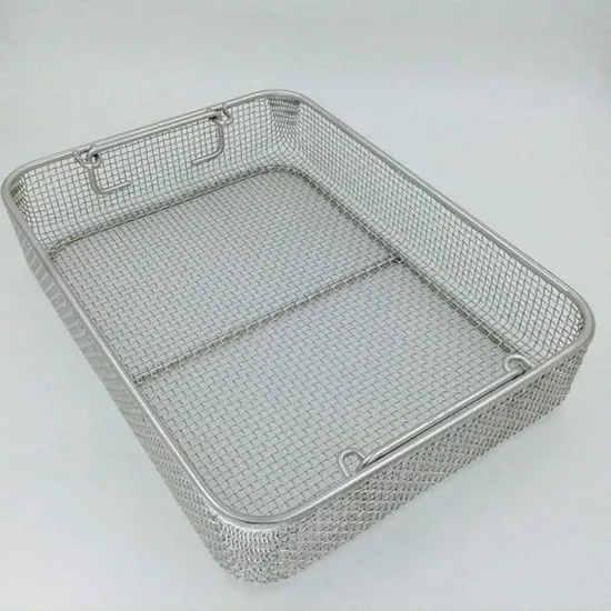 Cesta de esterilización de acero inoxidable de grado de laboratorio para desinfección de instrumentos de laboratorio